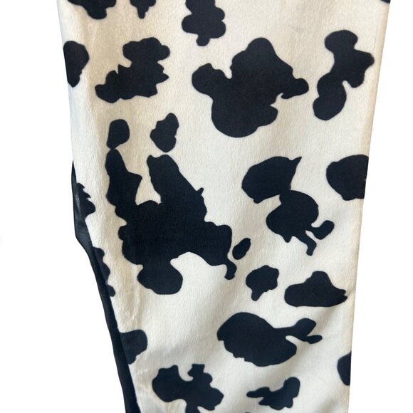 Cow Print Faux Leather Pants Rave Girl Size 14 Black & White - Picture 6 of 11